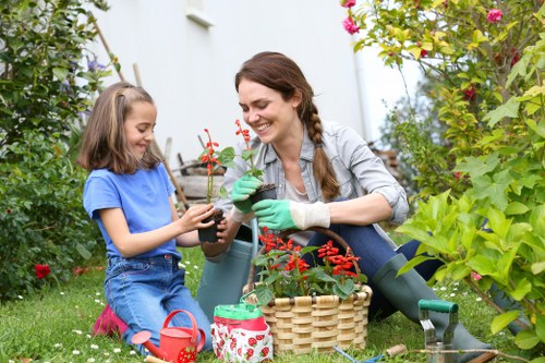 Professional landscapers designing a garden layout in Mottingham